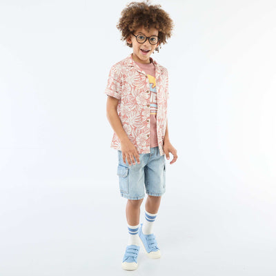 Multi-Pocket Denim Bermuda Shorts BLUE