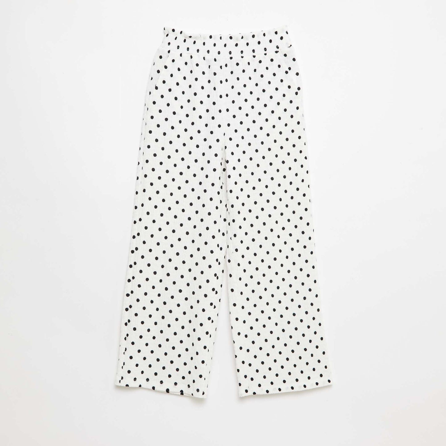 Wide-Leg Crepe Knit Pants WHITE