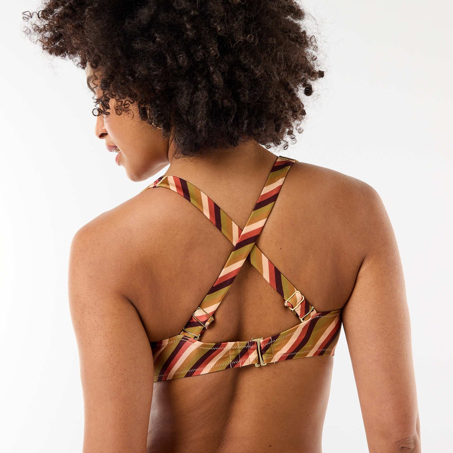 Printed Microfiber Triangle Bikini Top GREEN
