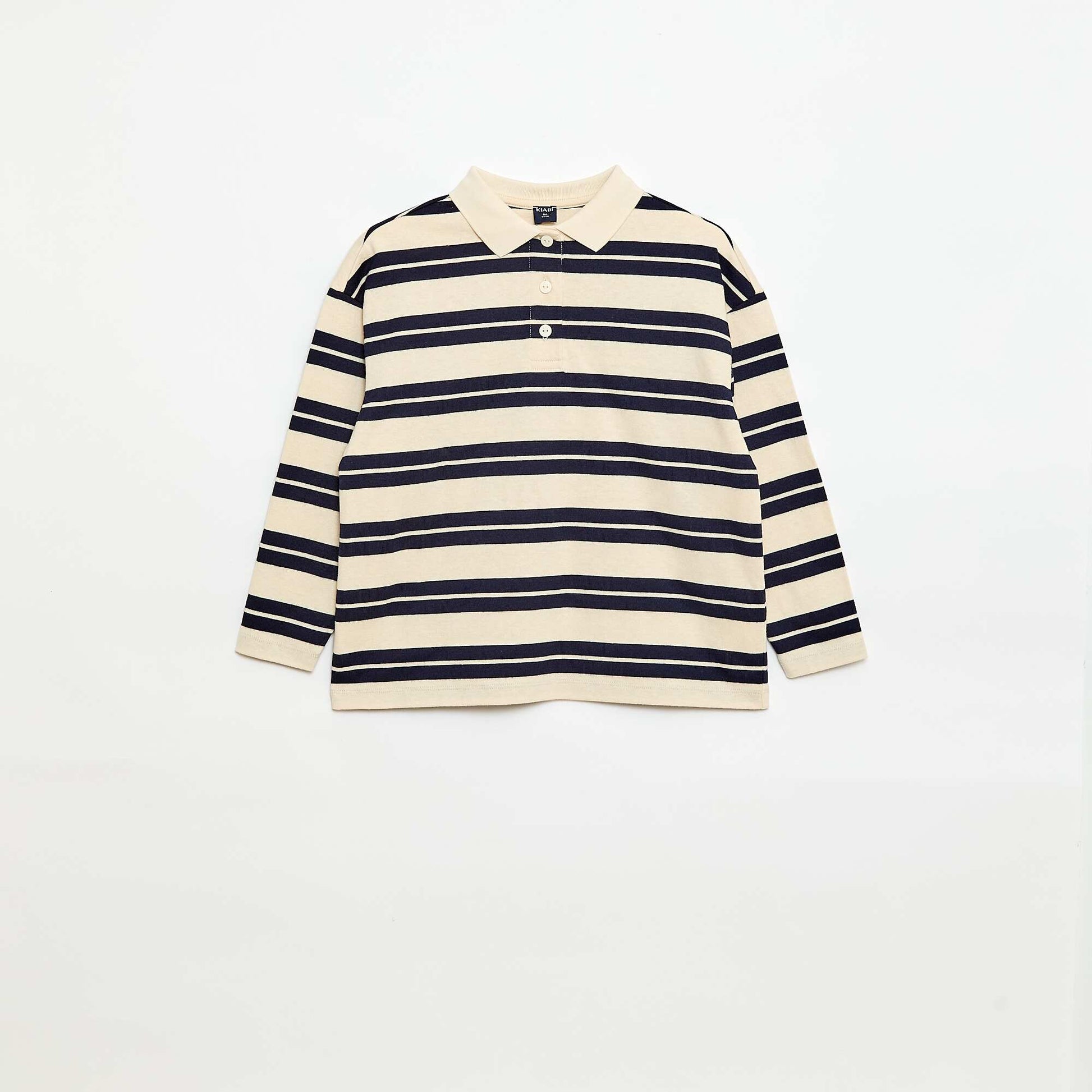 Oversized Striped Polo Shirt BLUE