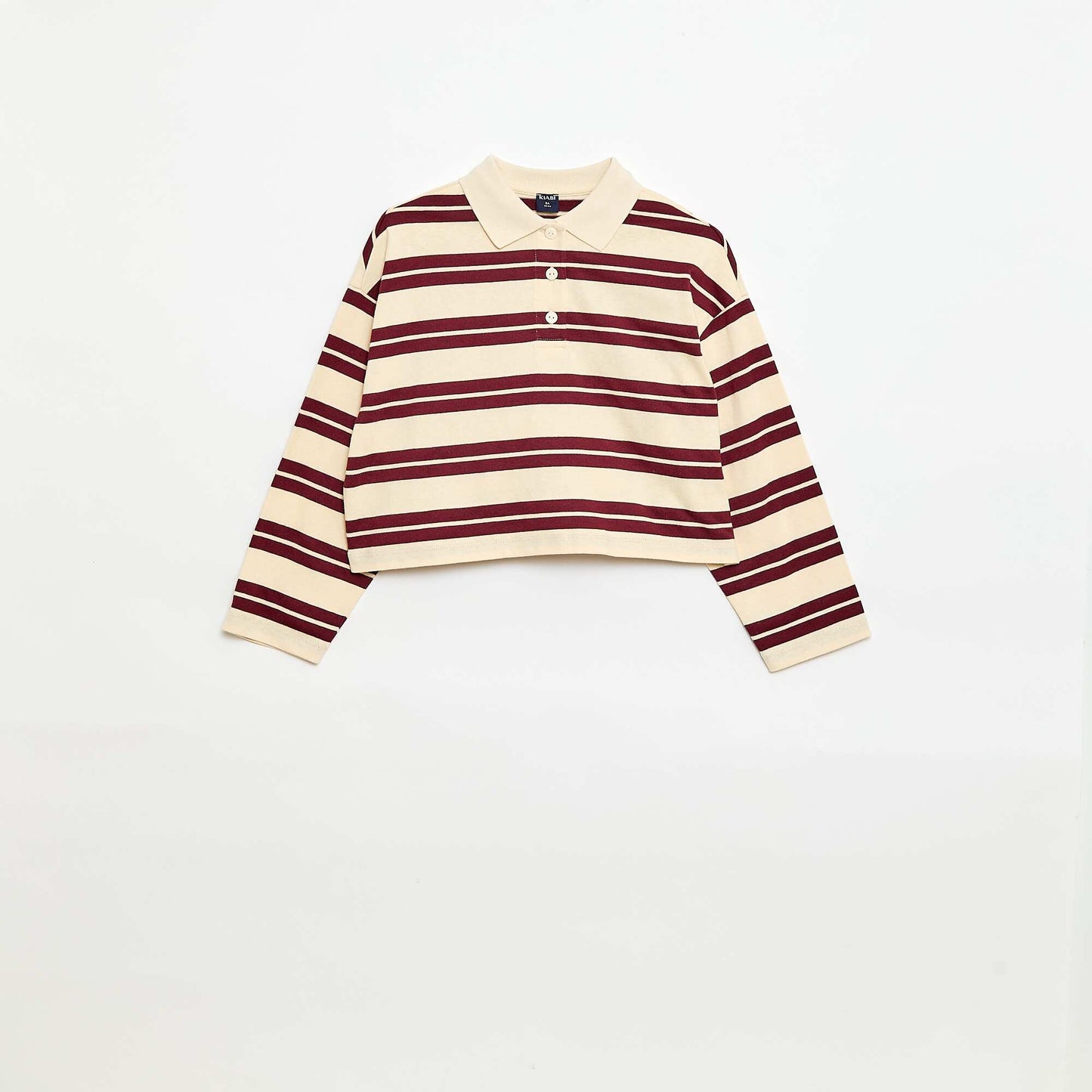 Oversized Striped Polo Shirt RED