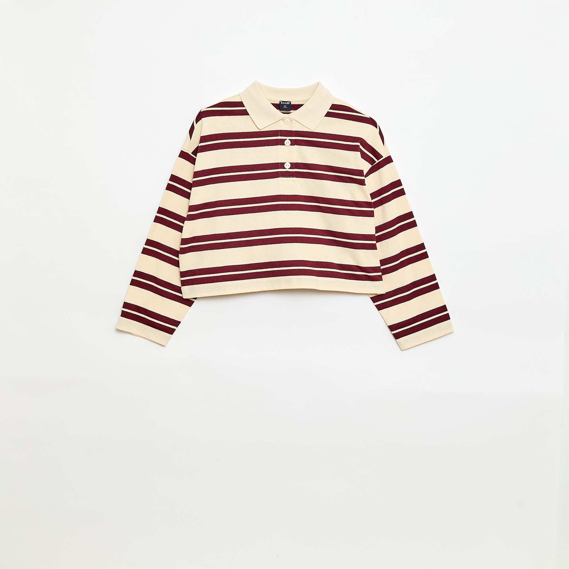 Oversized Striped Polo Shirt RED