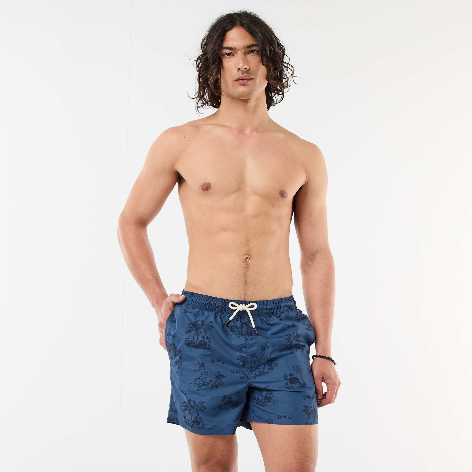 Patterned Swim Bermudas BLUE