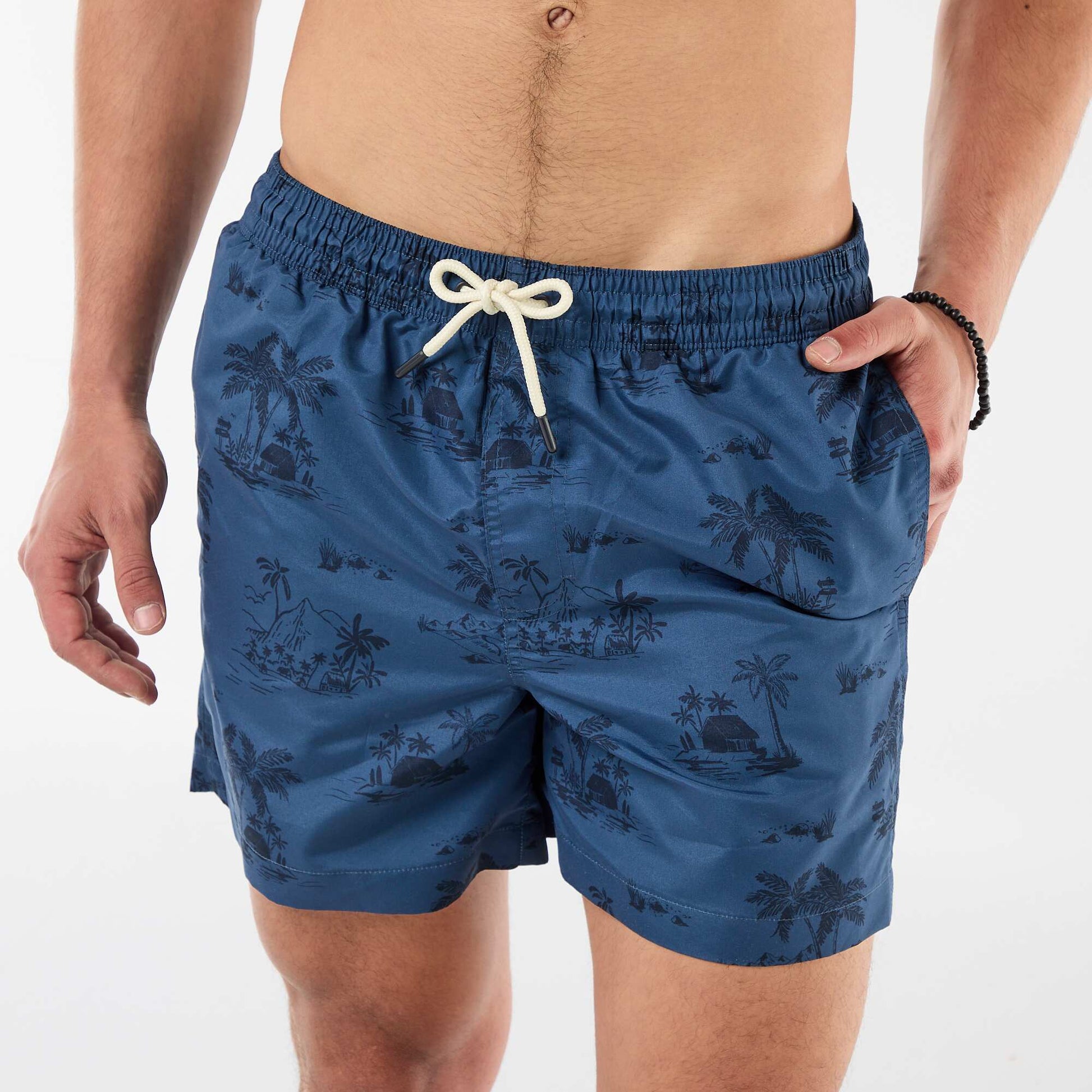 Patterned Swim Bermudas BLUE