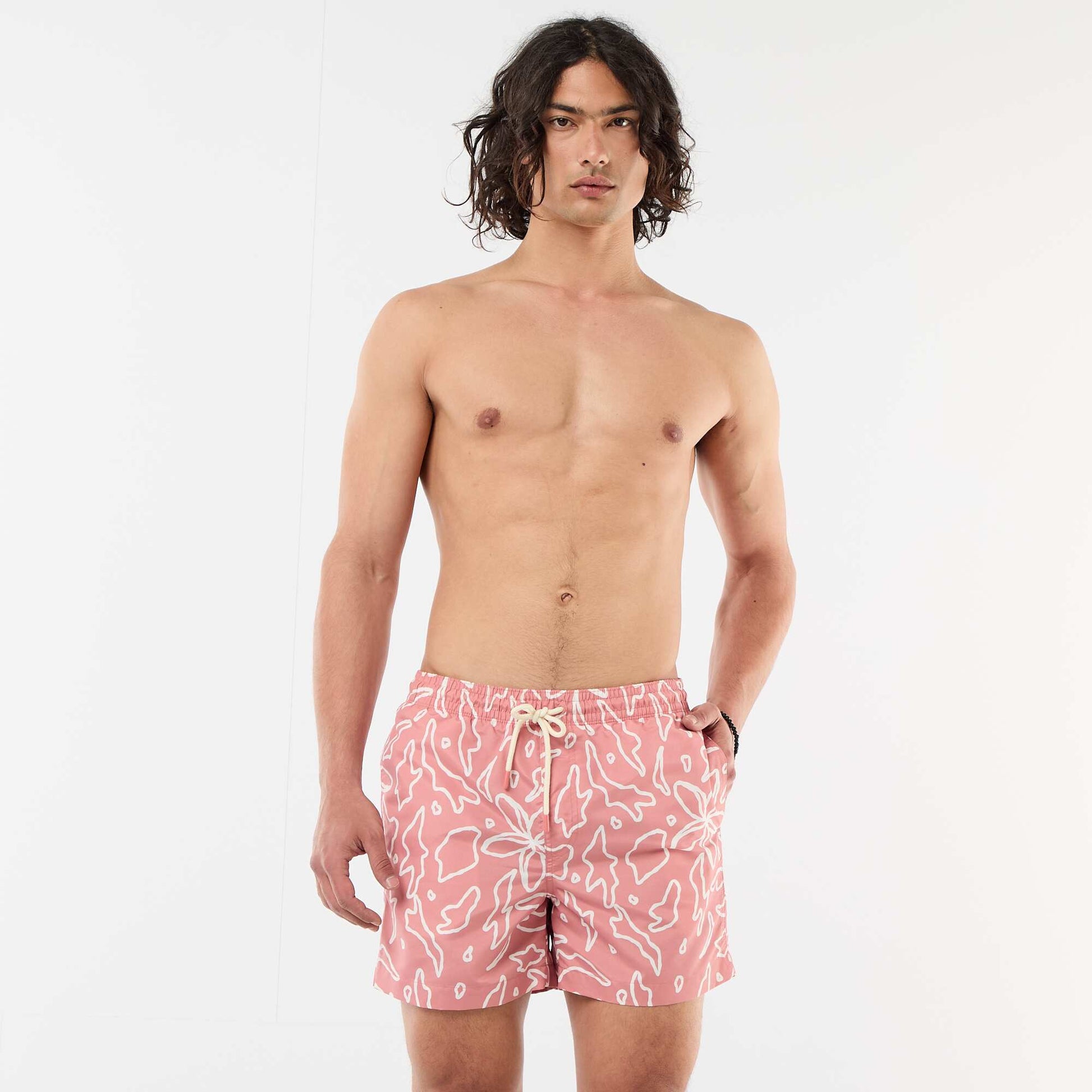 Patterned Swim Bermudas RED
