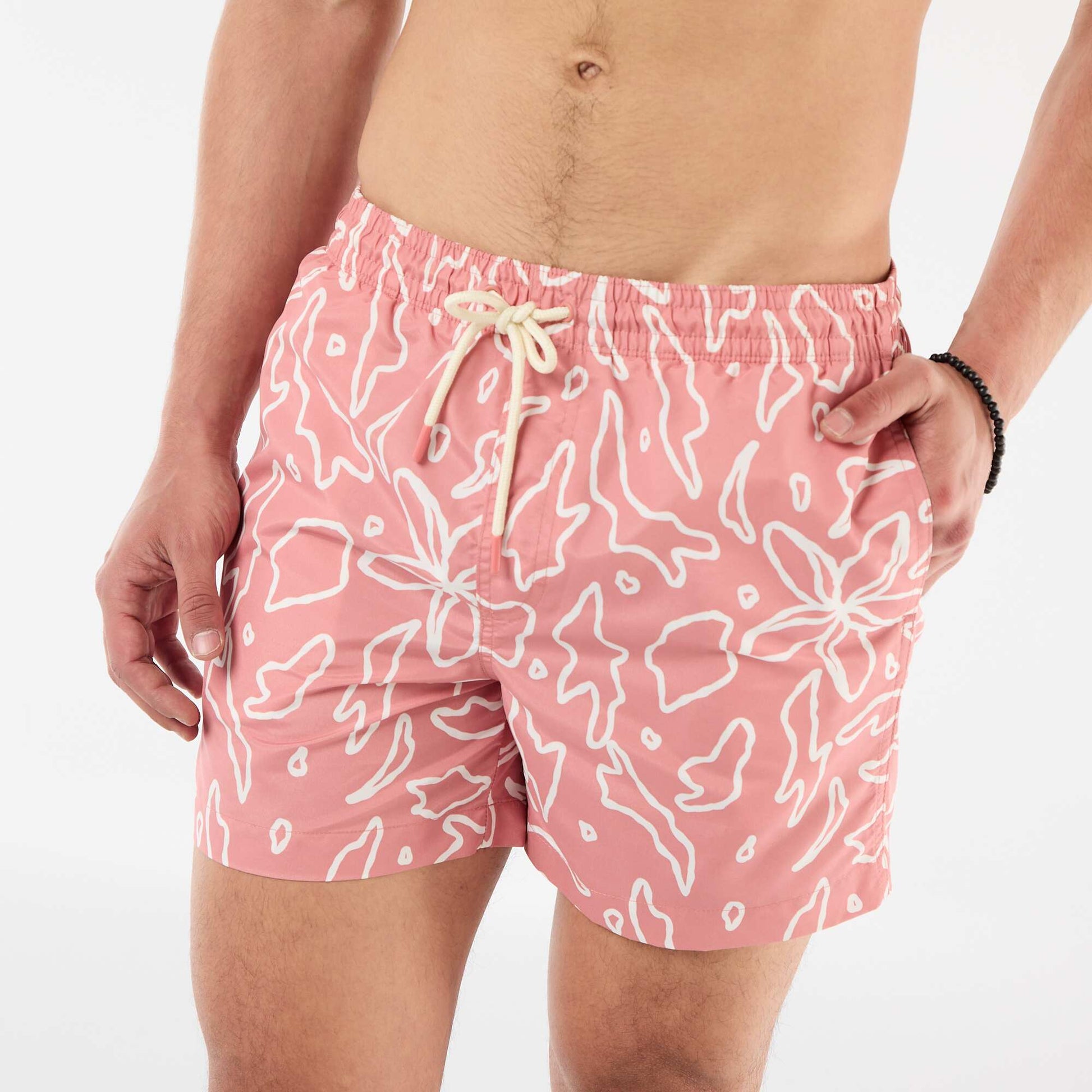 Patterned Swim Bermudas RED
