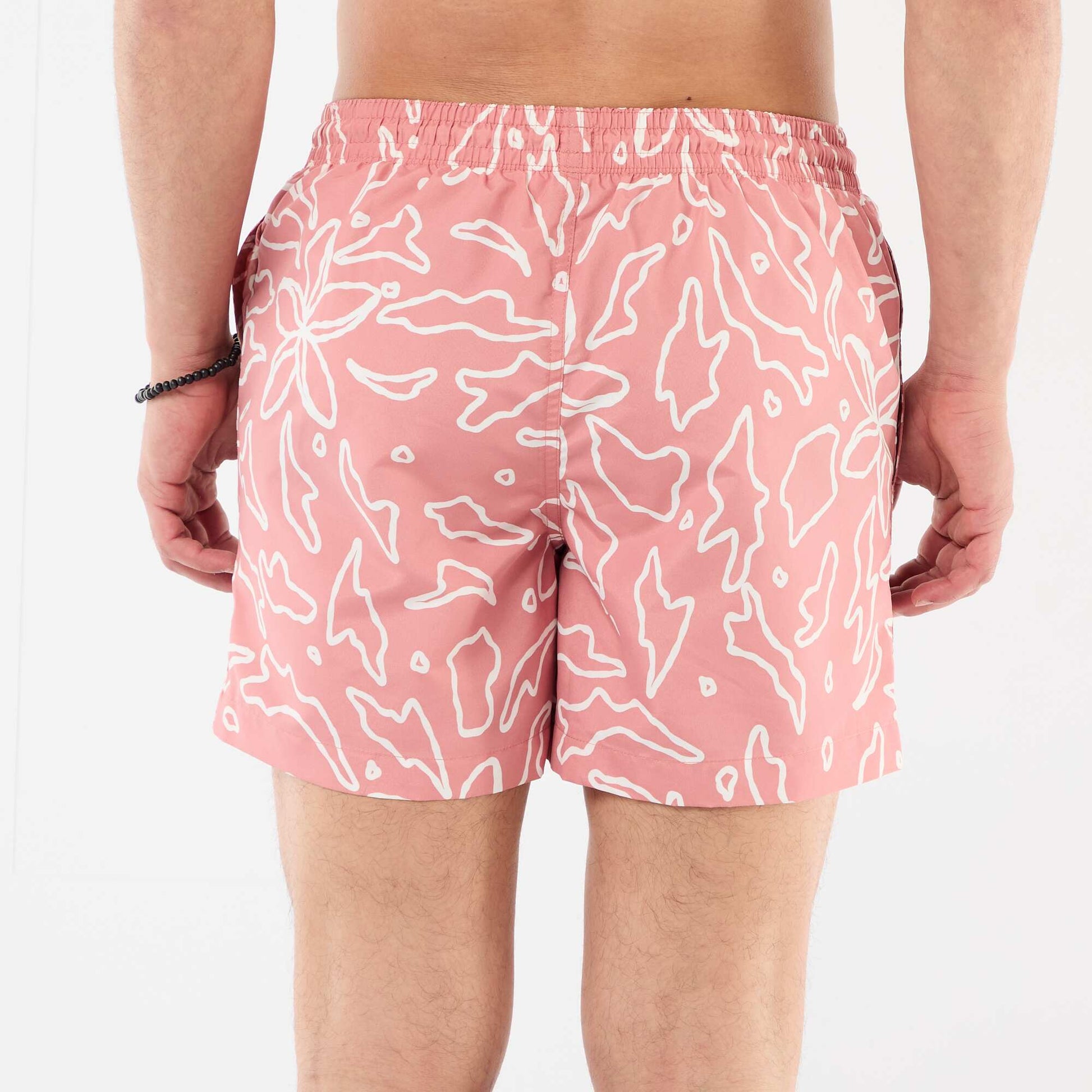 Patterned Swim Bermudas RED