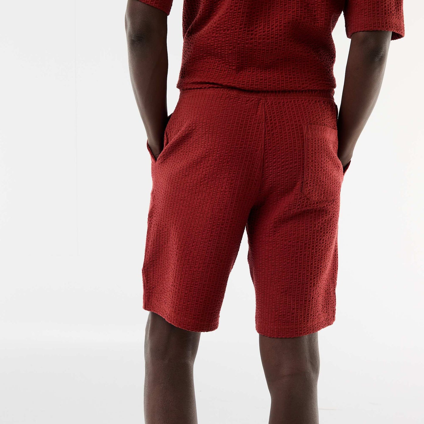 Solid Heavyweight Knit Bermuda RED
