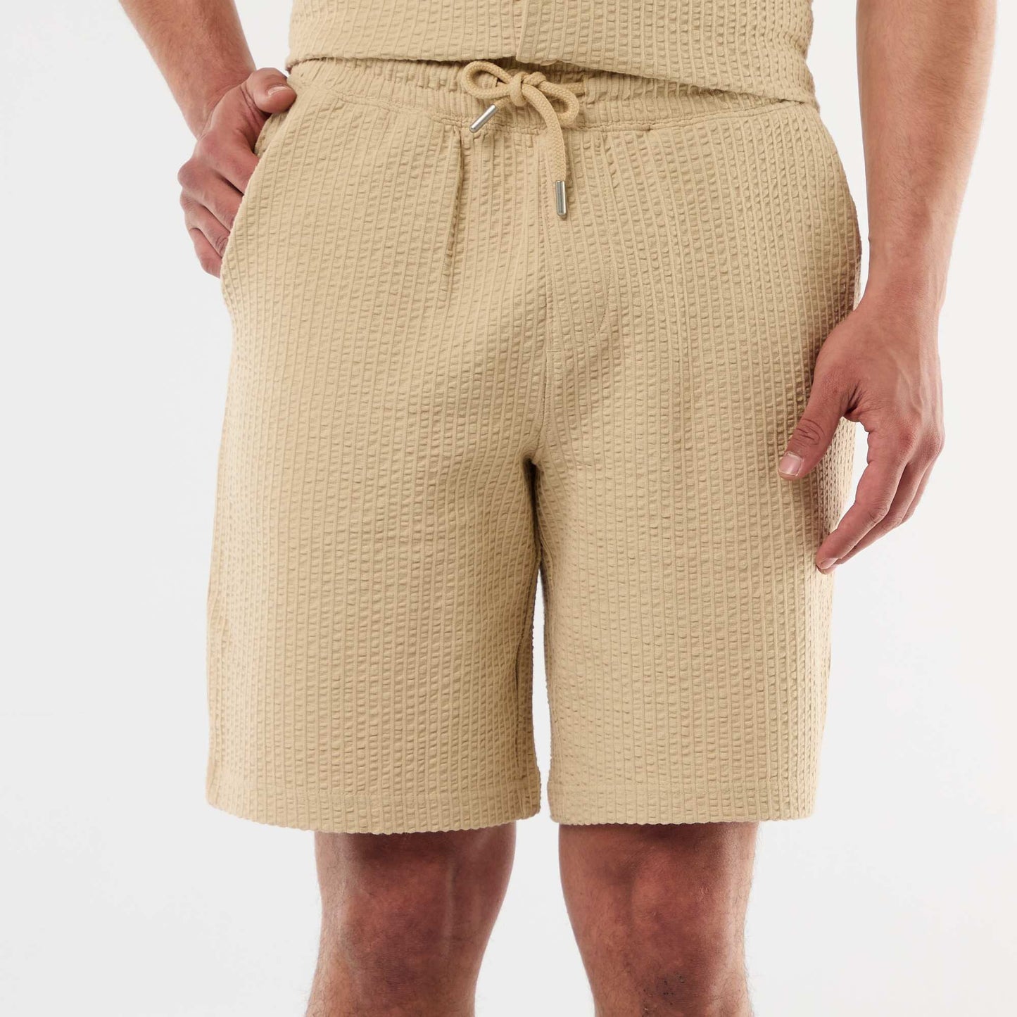 Solid Heavyweight Knit Bermuda BEIGE