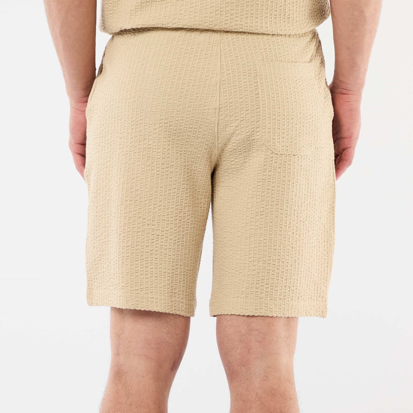 Solid Heavyweight Knit Bermuda BEIGE