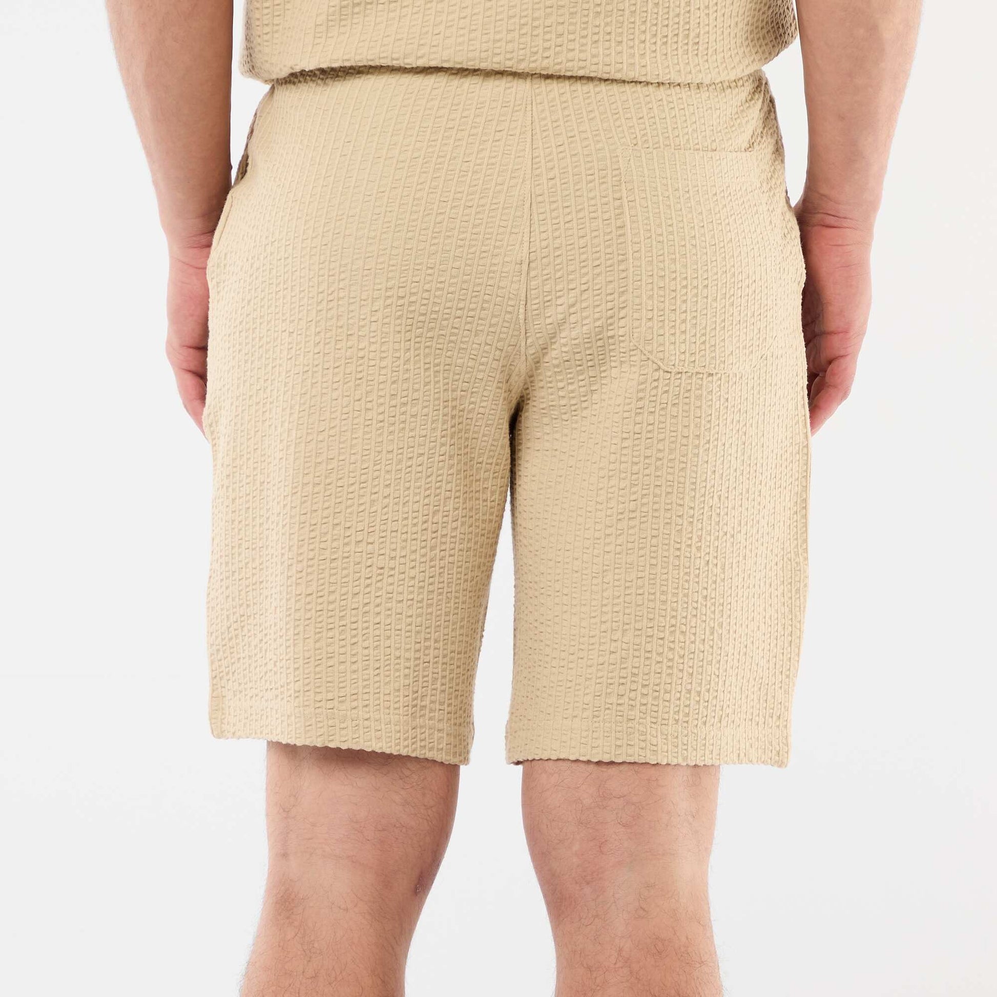 Solid Heavyweight Knit Bermuda BEIGE