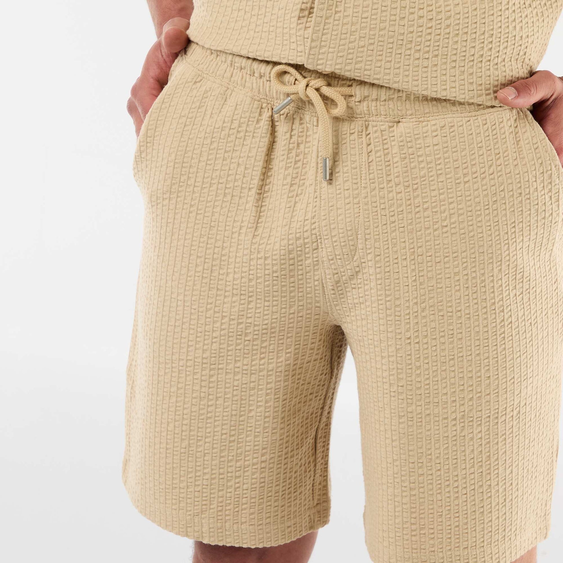 Solid Heavyweight Knit Bermuda BEIGE