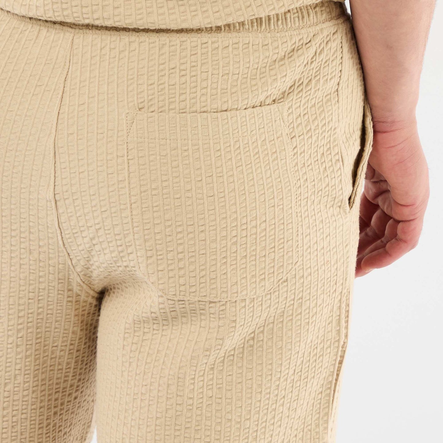 Solid Heavyweight Knit Bermuda BEIGE