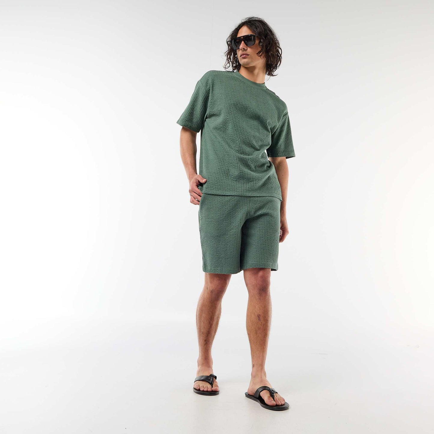 Solid Heavyweight Knit Bermuda GREEN