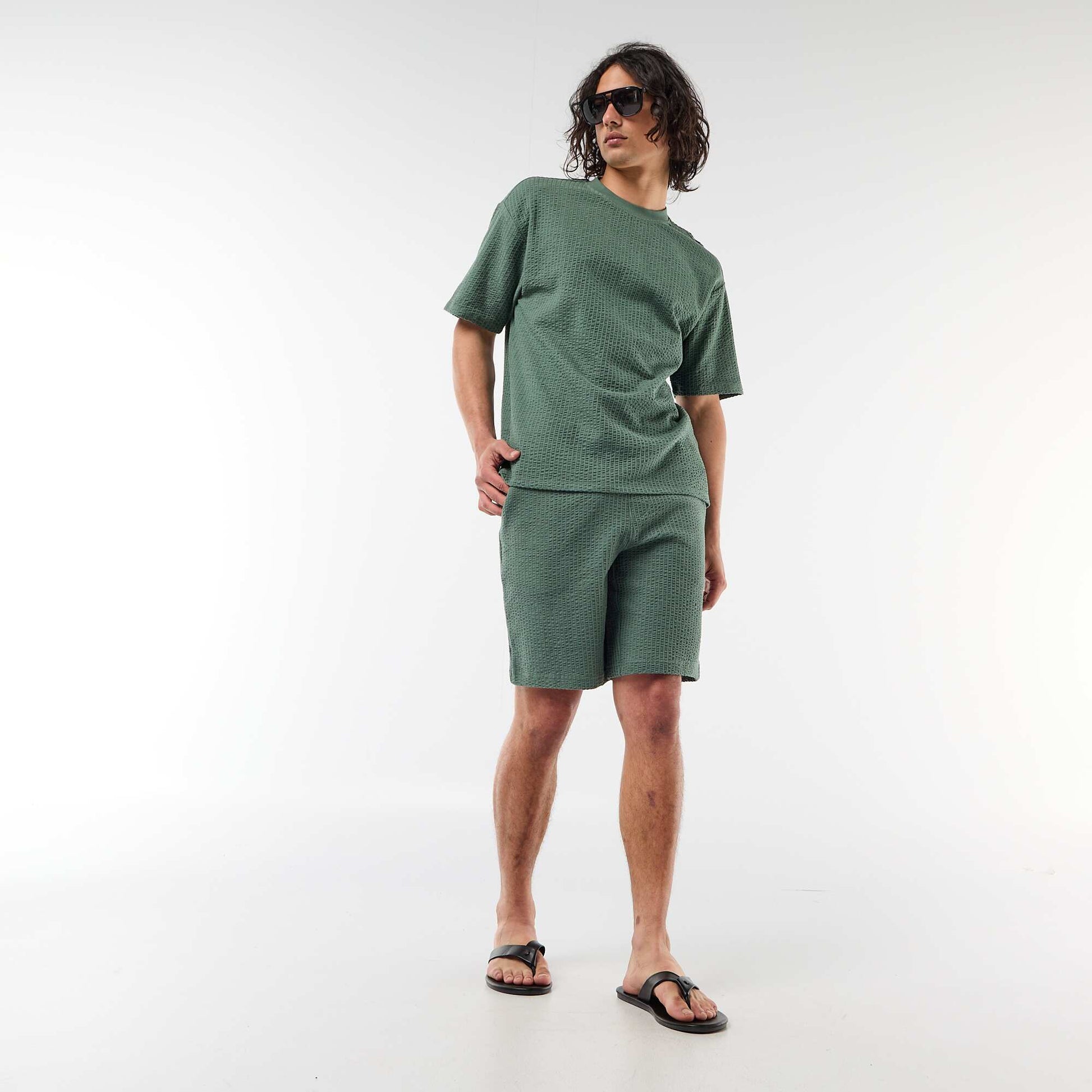Solid Heavyweight Knit Bermuda GREEN