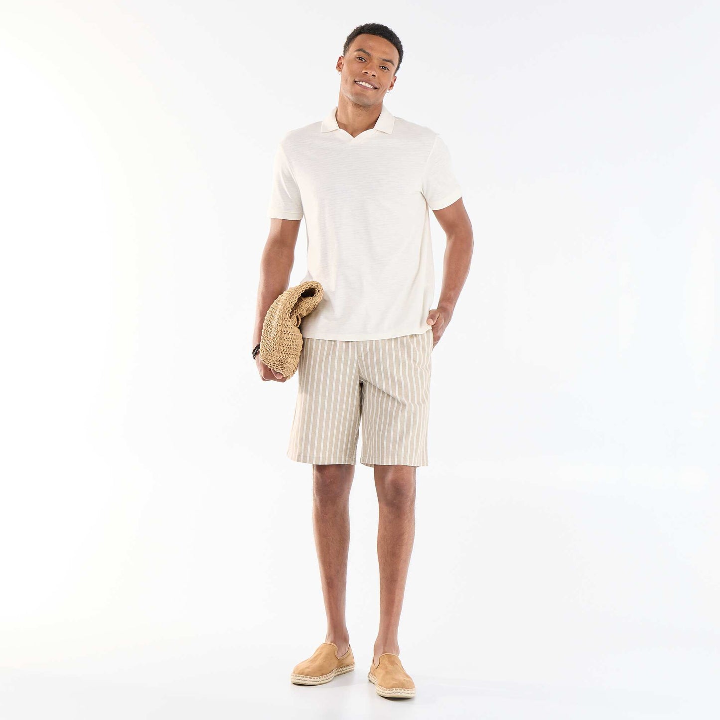 Linen-blend Bermuda Shorts BEIGE