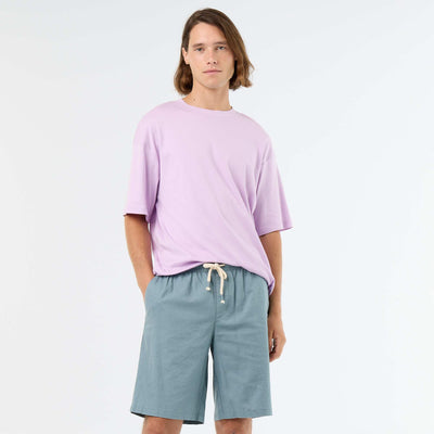 Linen-blend Bermuda Shorts BLUE