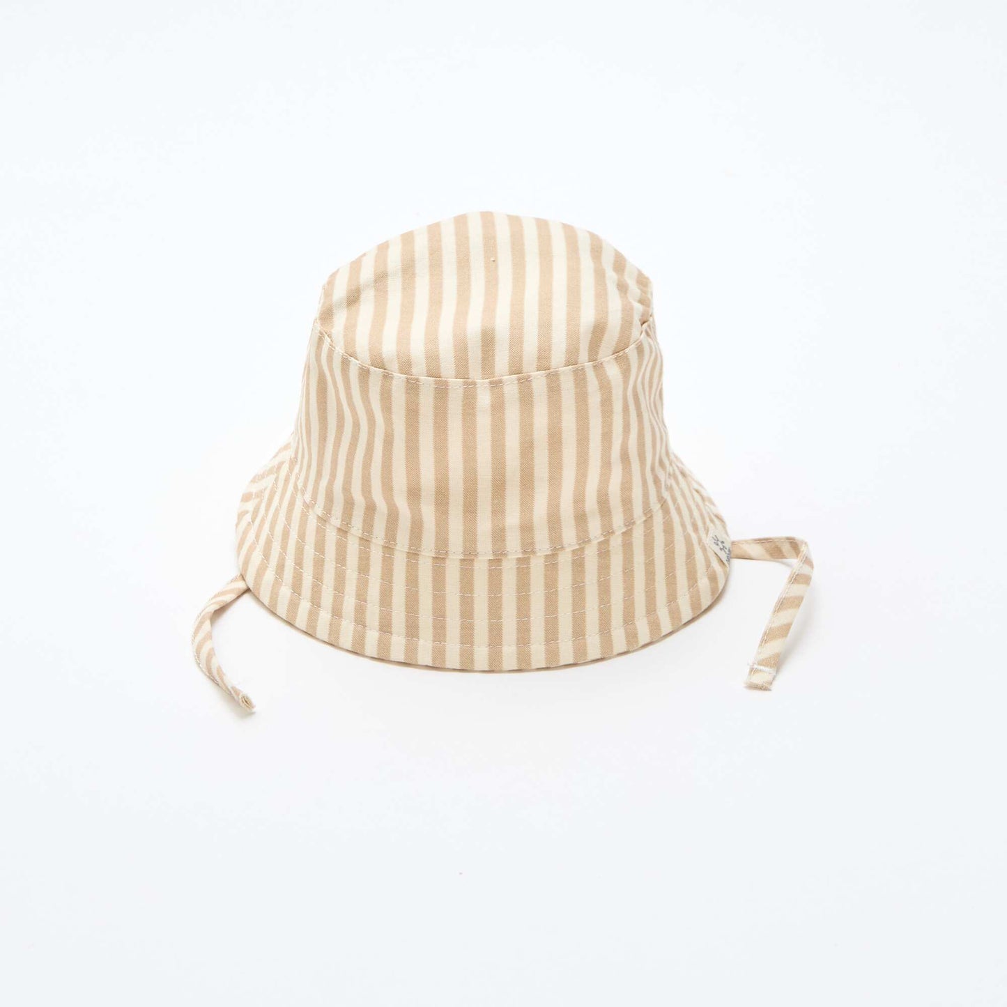 Striped Cotton Bucket Hat BEIGE