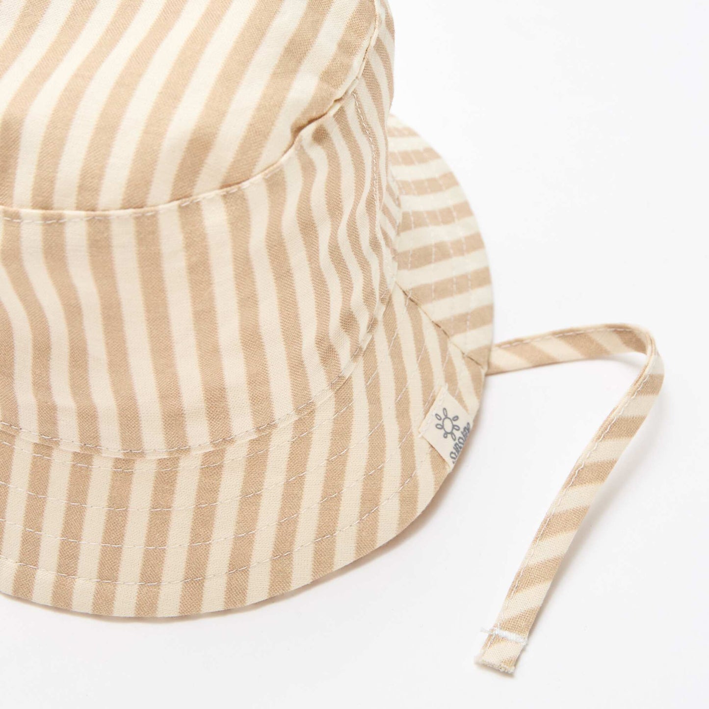 Striped Cotton Bucket Hat BEIGE