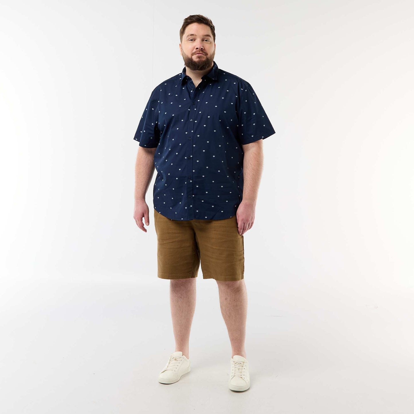 Patterned Short-Sleeved Shirt BLUE