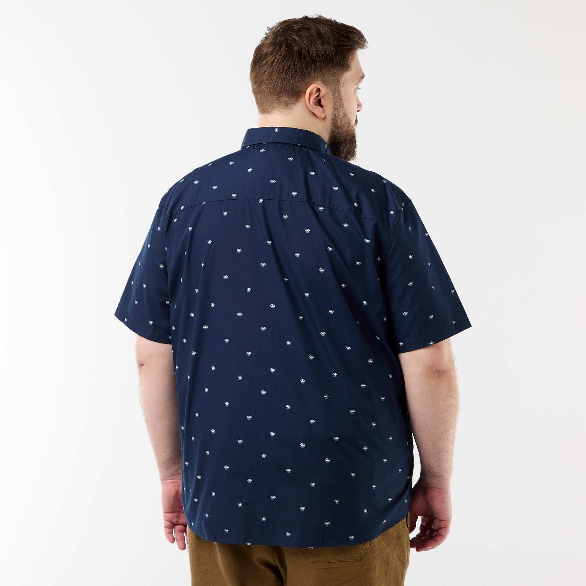 Patterned Short-Sleeved Shirt BLUE