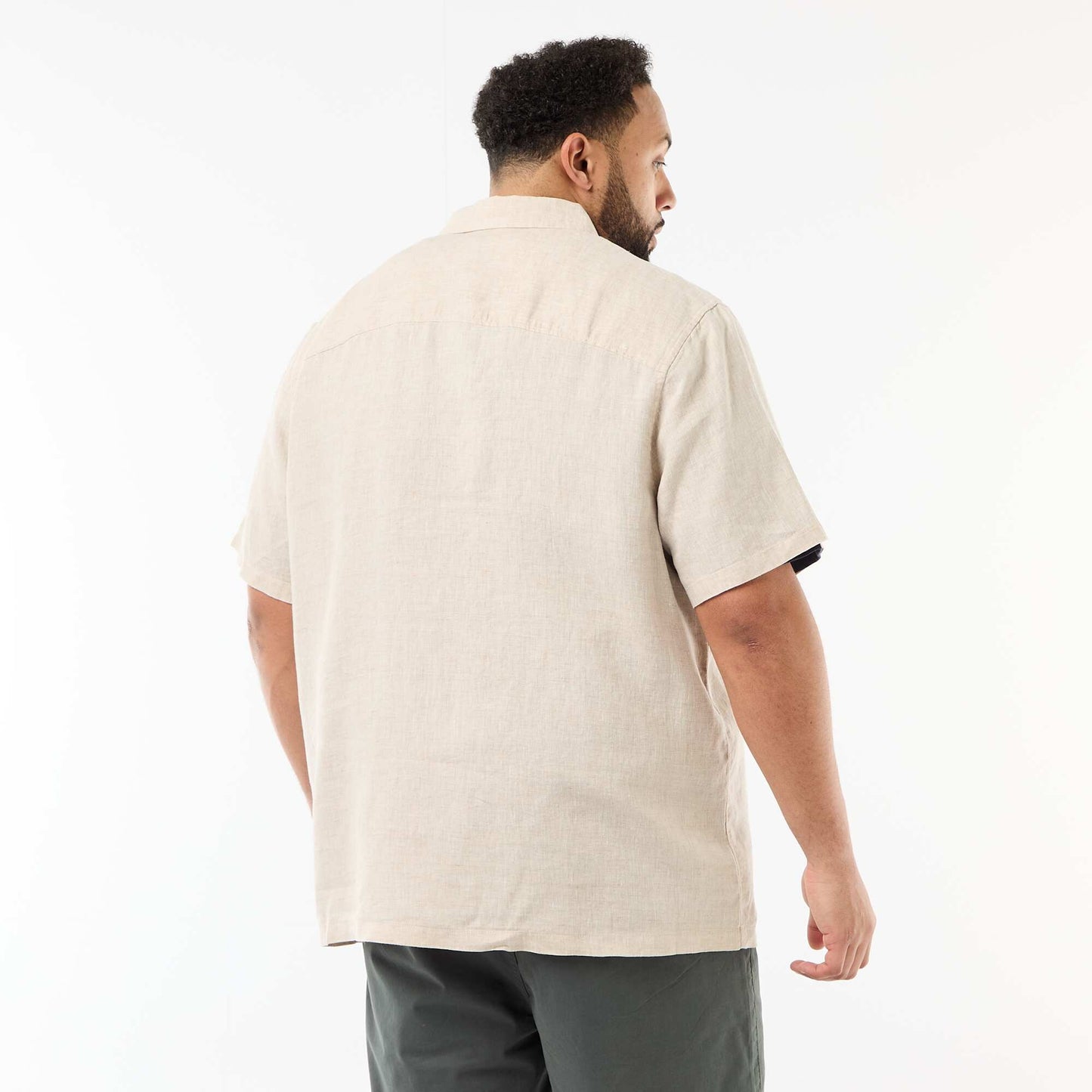 Linen Short-Sleeve Shirt BEIGE