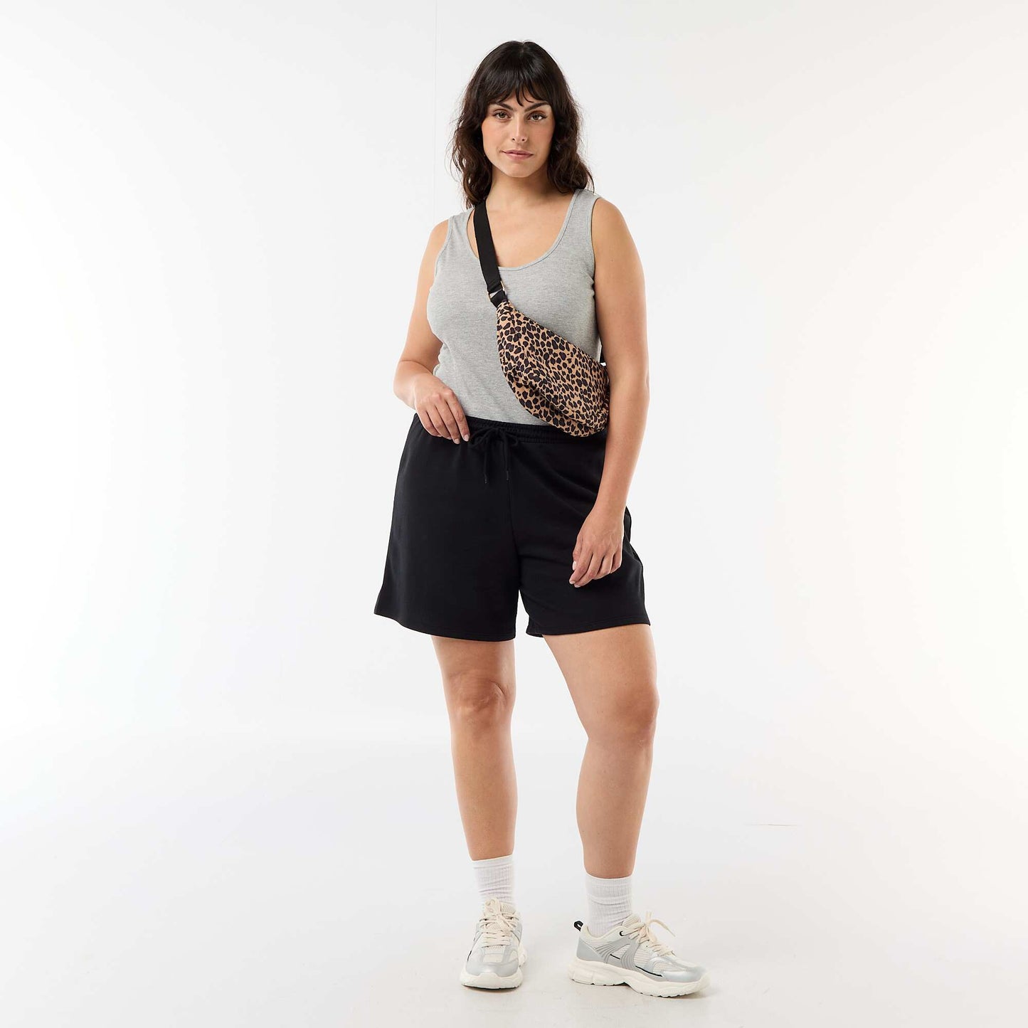 Ribbed basic tank top GREY