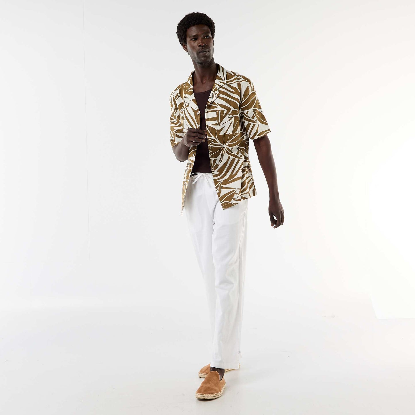 Linen Blend Trousers WHITE