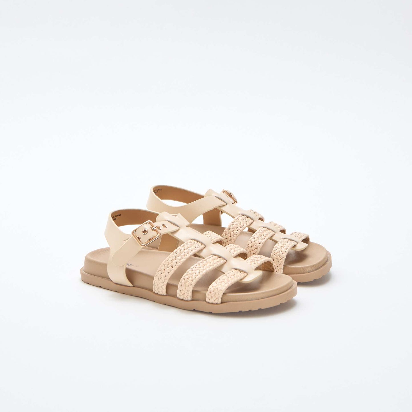 Straw Strap Sandals BEIGE