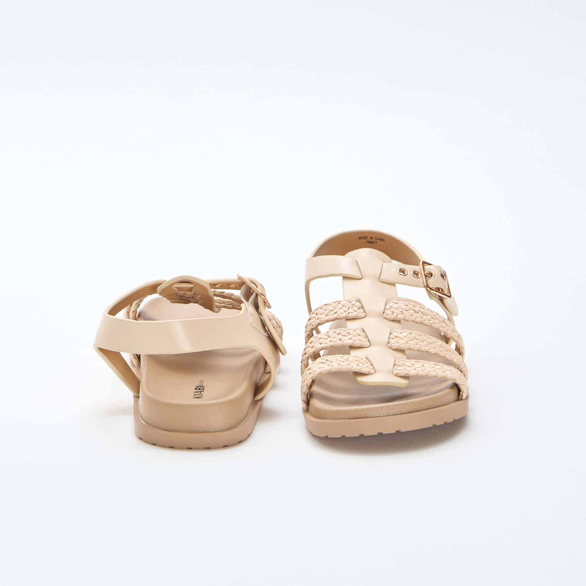 Straw Strap Sandals BEIGE