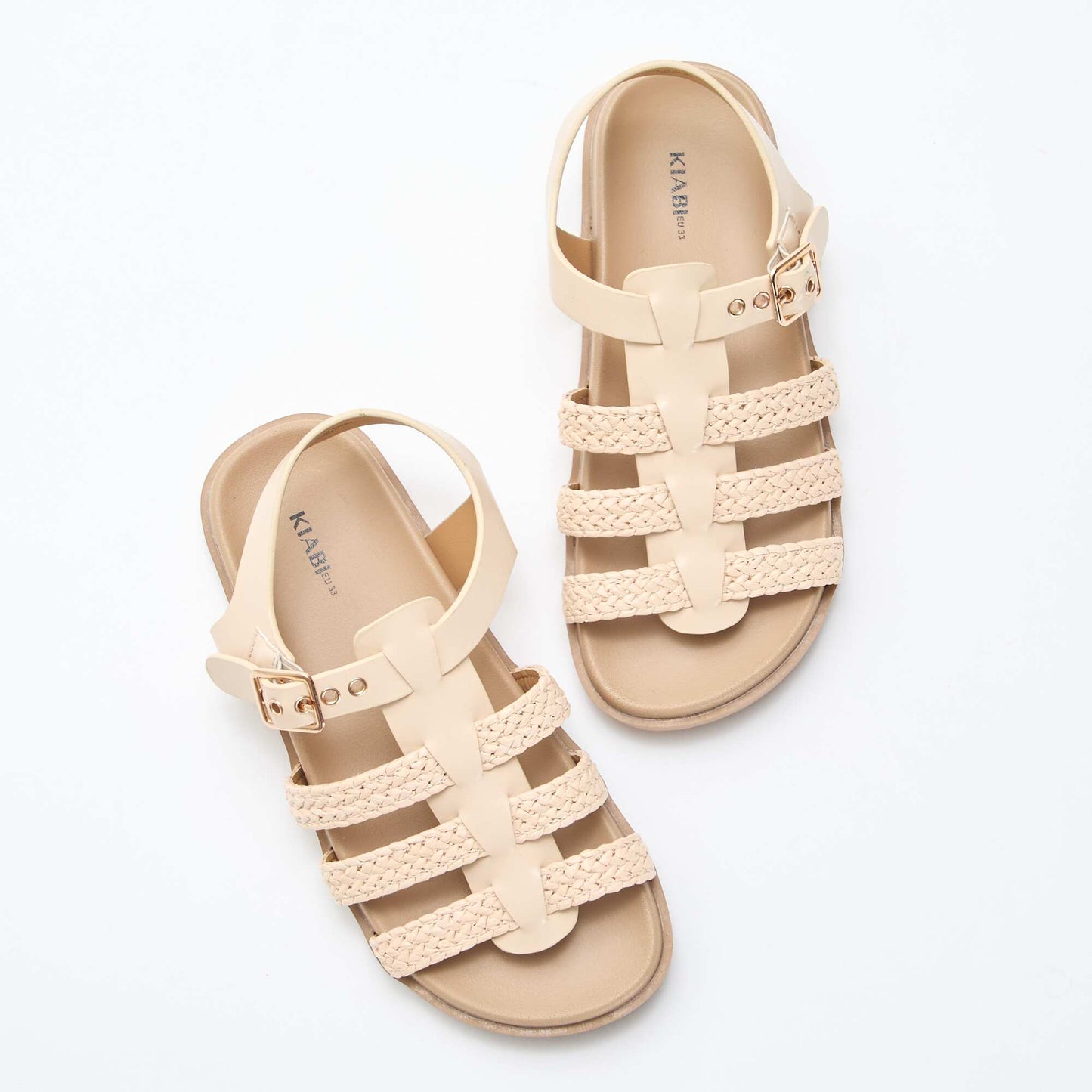 Straw Strap Sandals BEIGE