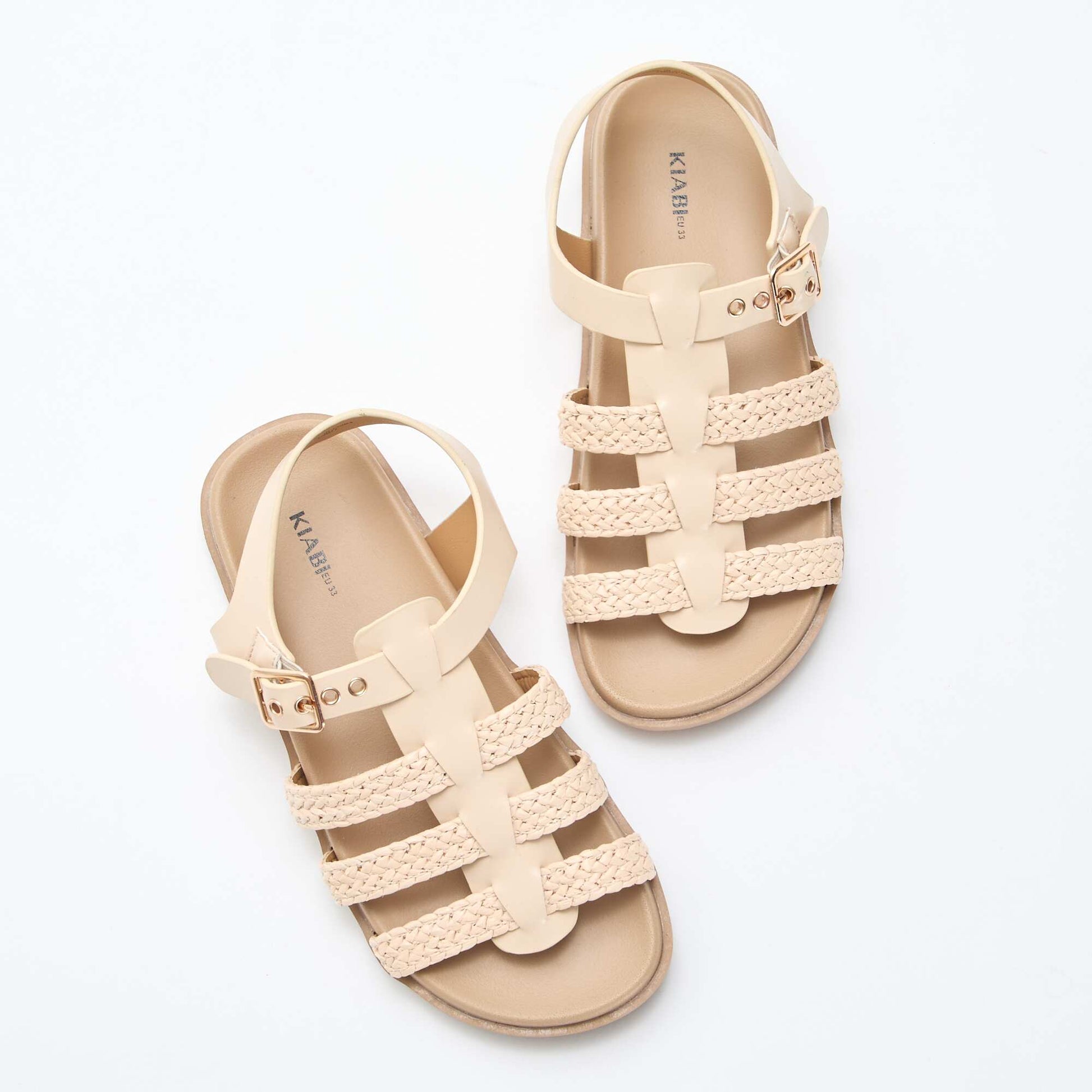 Straw Strap Sandals BEIGE