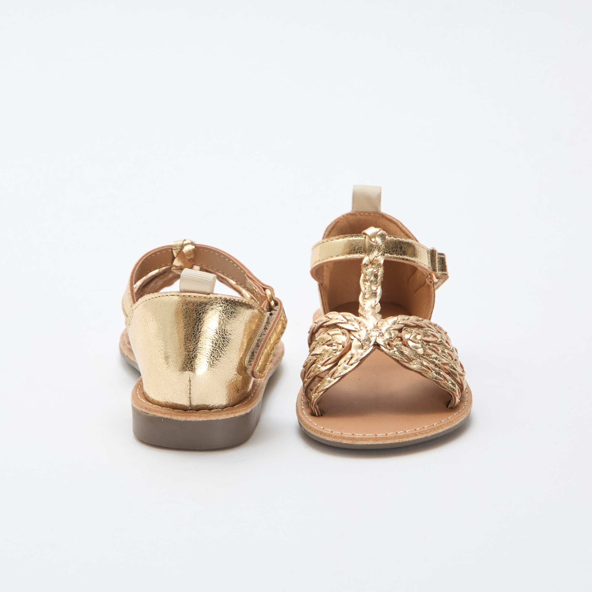 Flat Sandals with Strap and Braided Straps YELLOW
