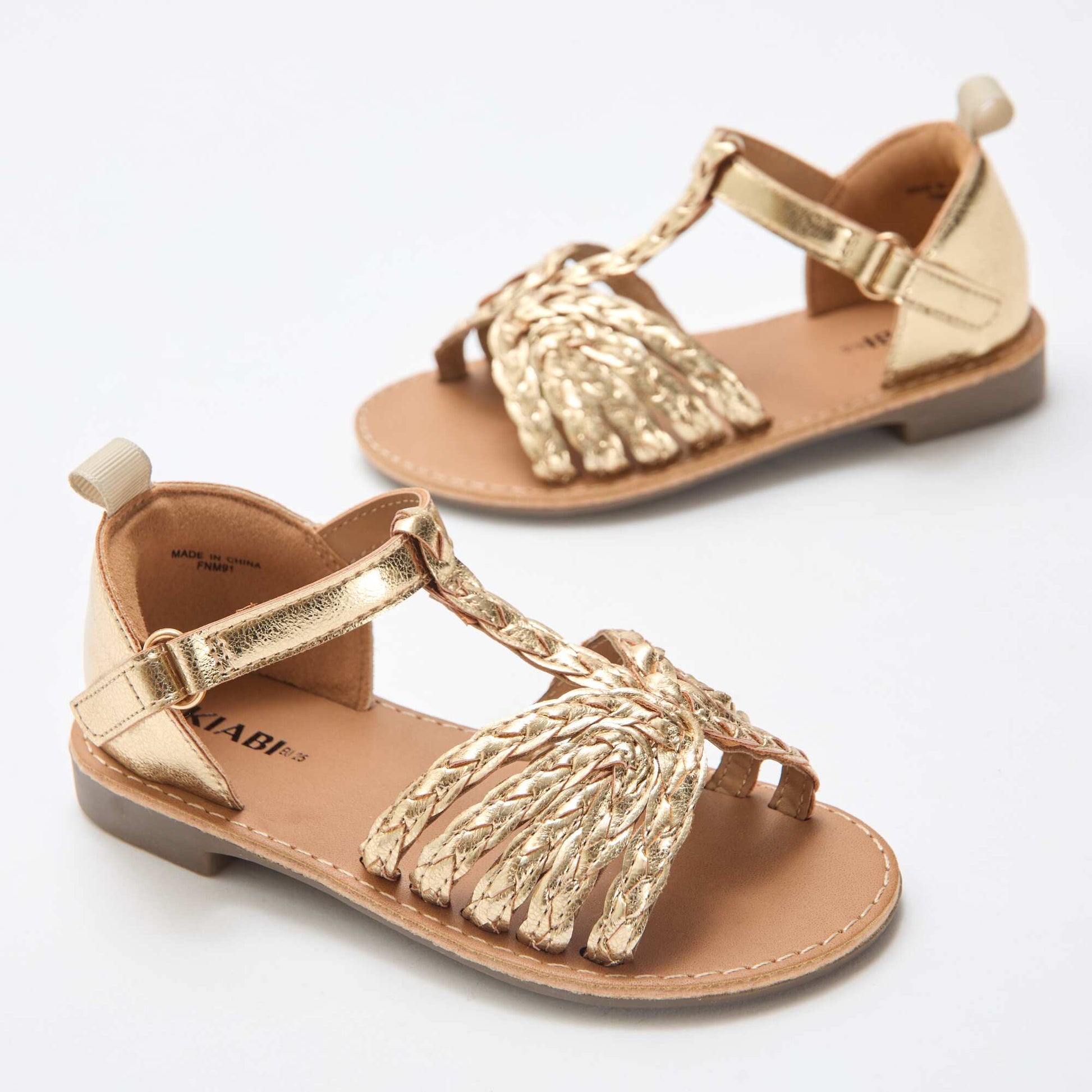 Flat Sandals with Strap and Braided Straps YELLOW