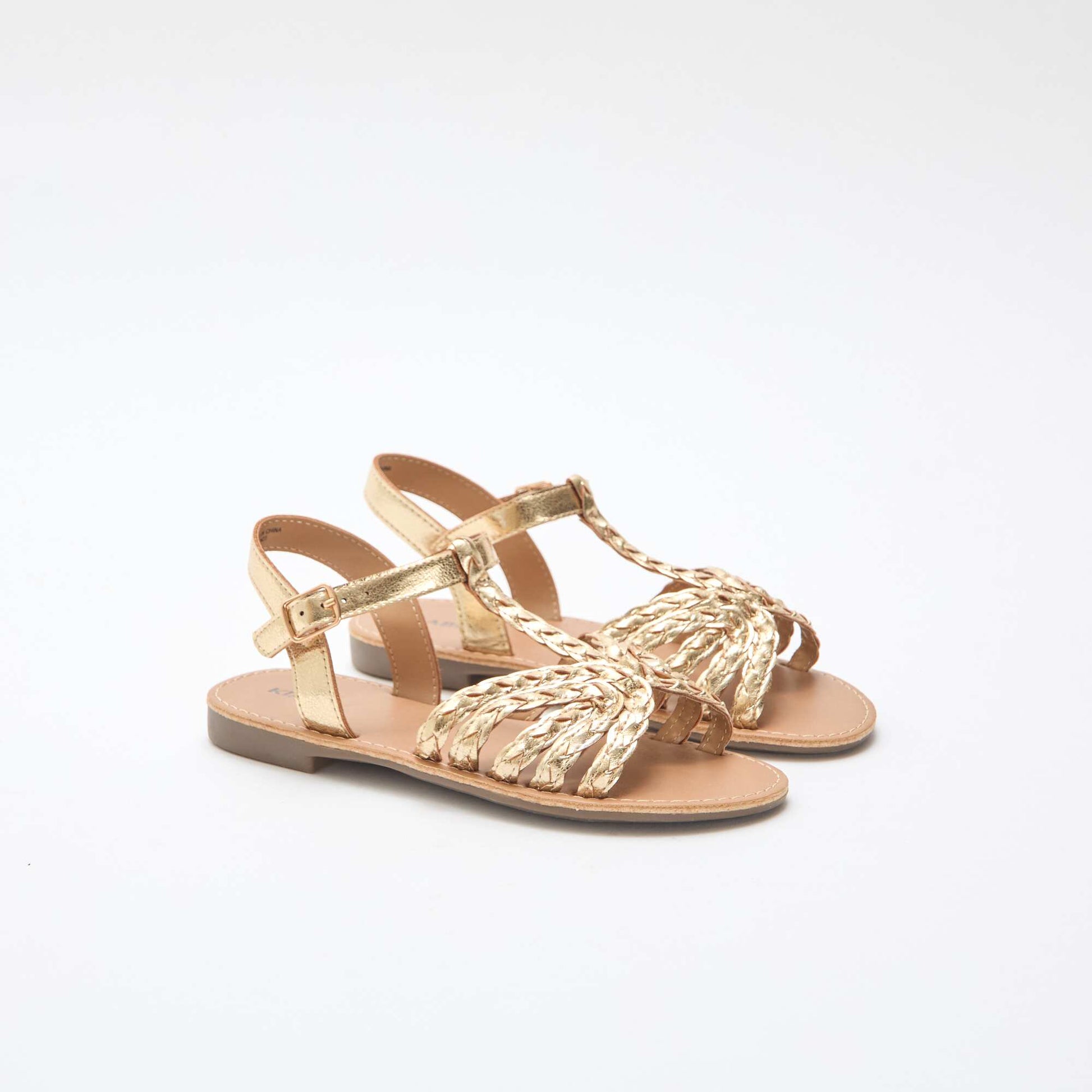 Flat Sandals with Strap and Braided Straps YELLOW