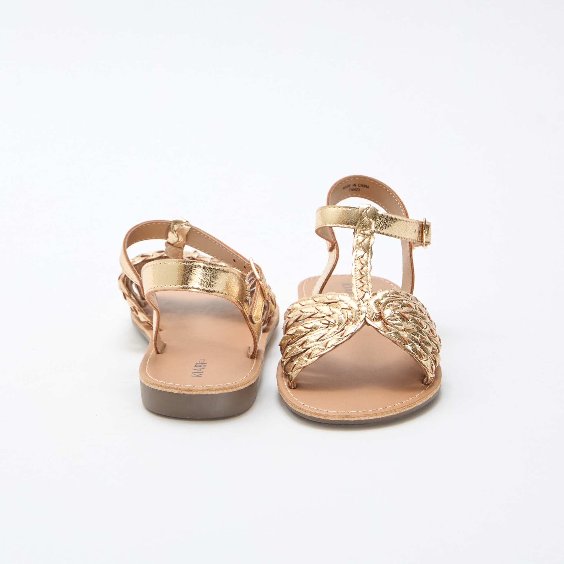 Flat Sandals with Strap and Braided Straps YELLOW