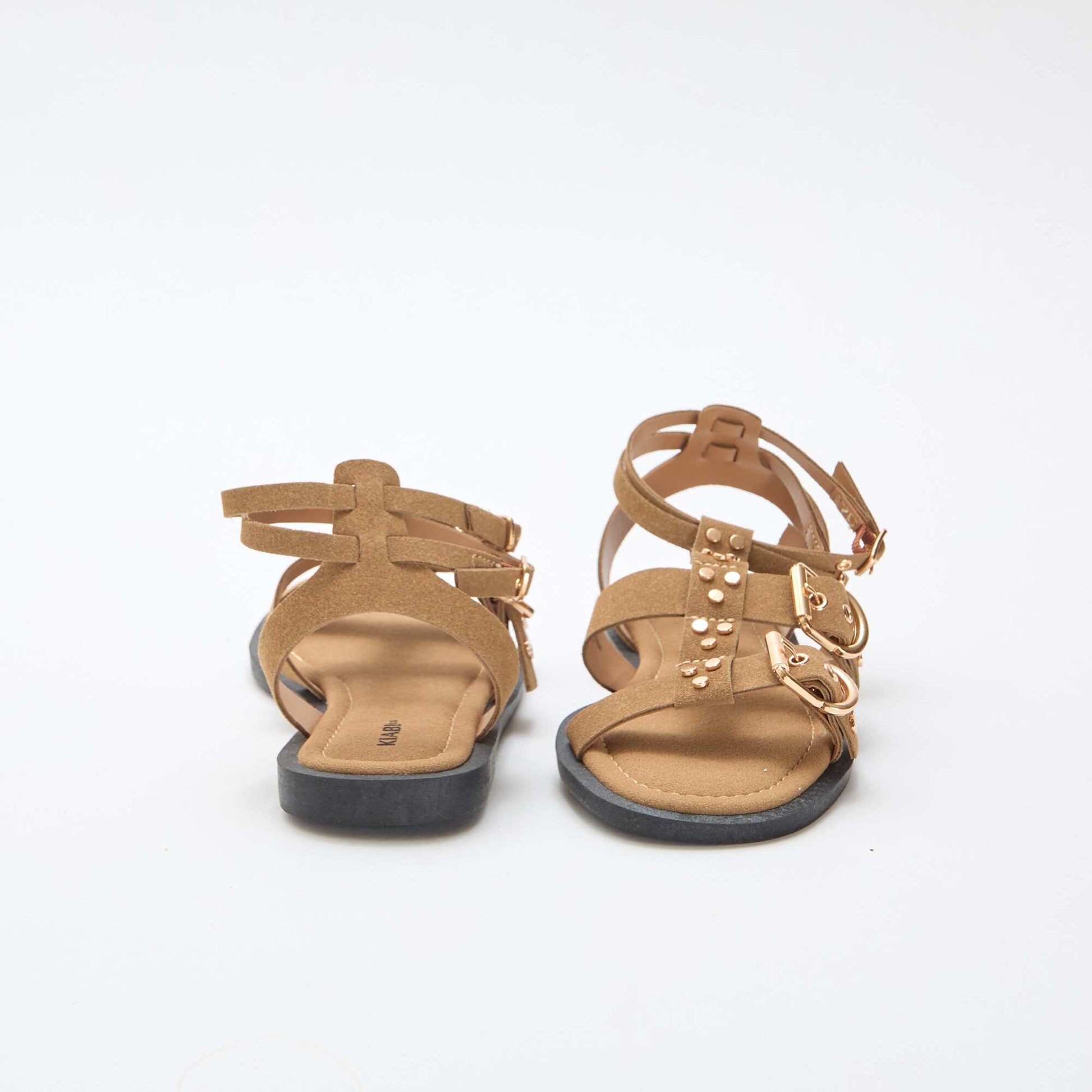 Flat Sandals with Straps BEIGE