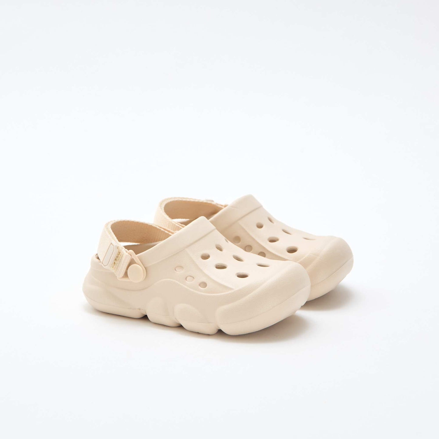 Solid Color Closed-Toe Beach Mules BEIGE