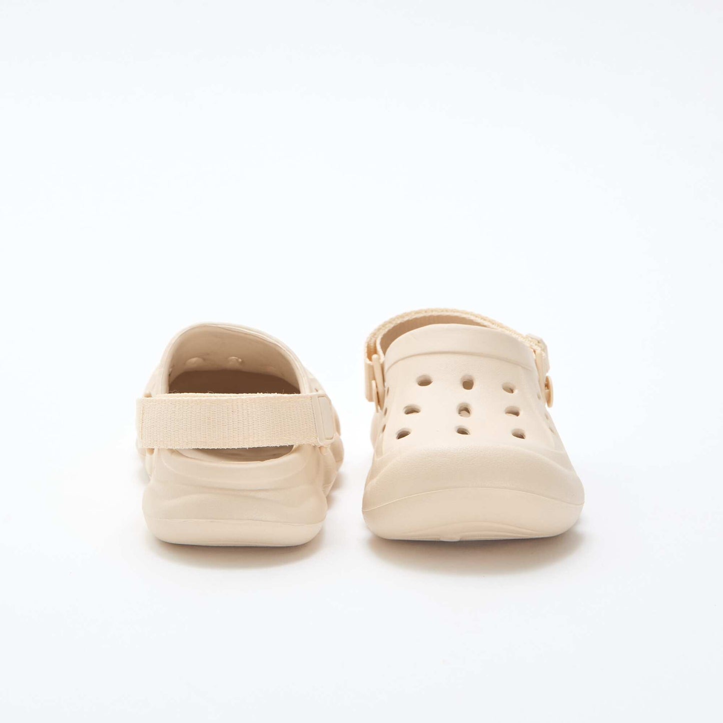 Solid Color Closed-Toe Beach Mules BEIGE