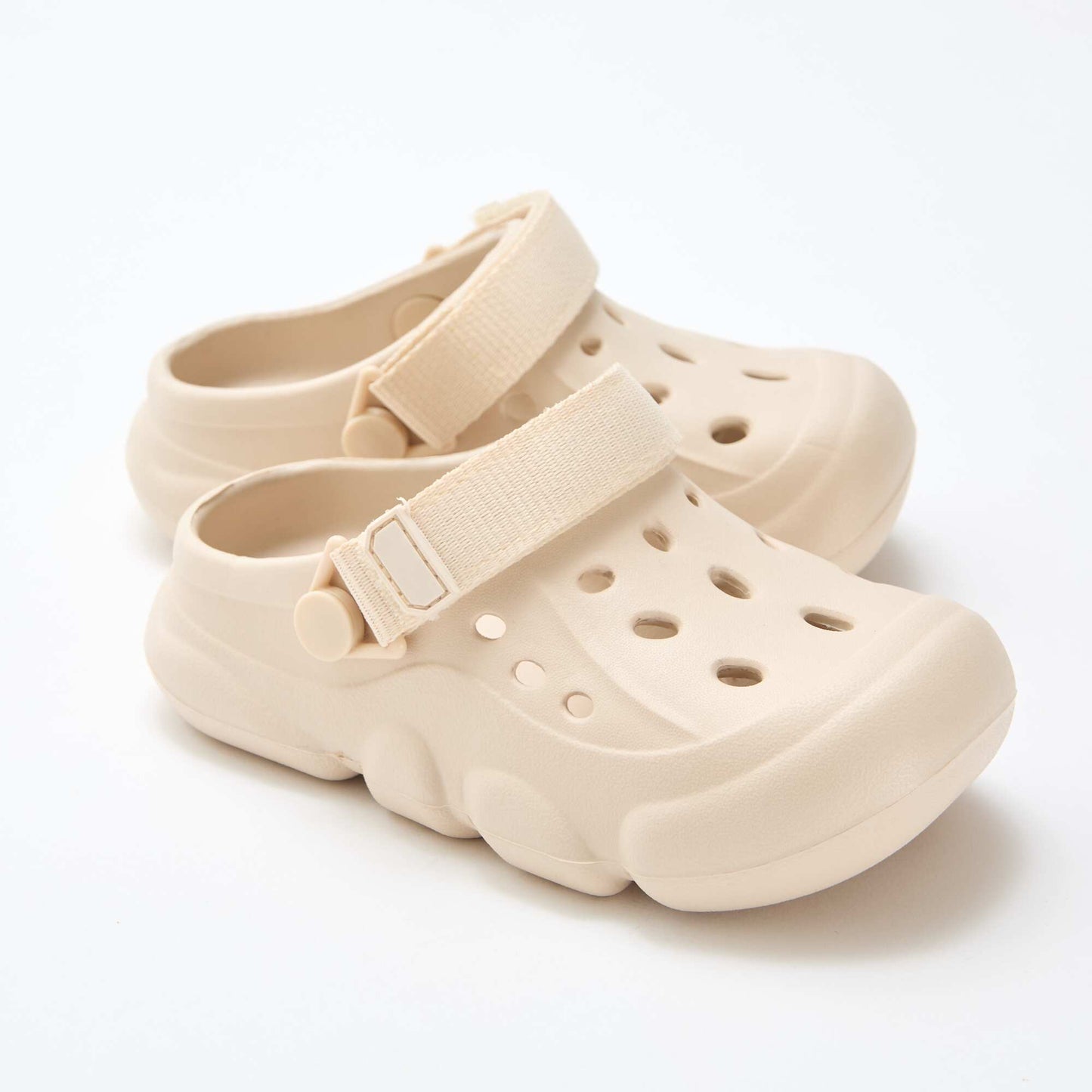 Solid Color Closed-Toe Beach Mules BEIGE