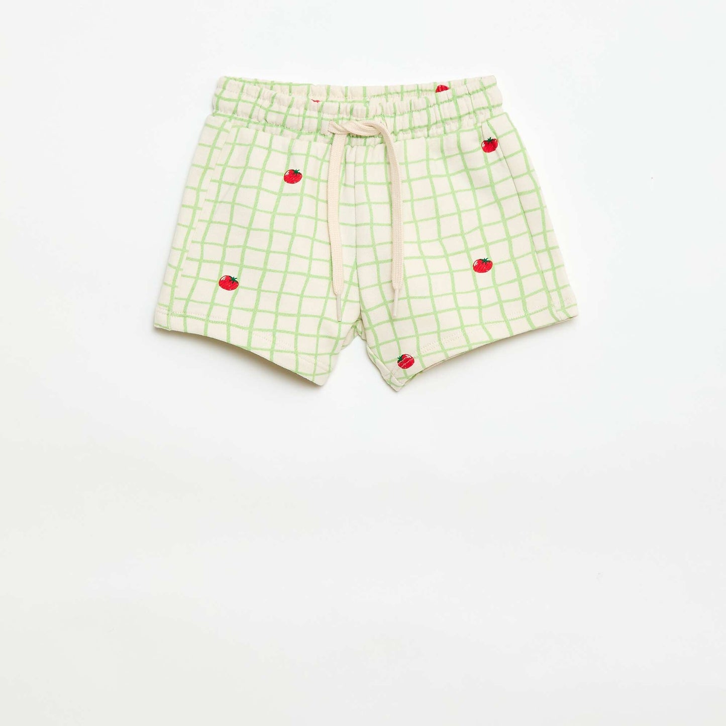 Patterned Fleece Shorts WHITE