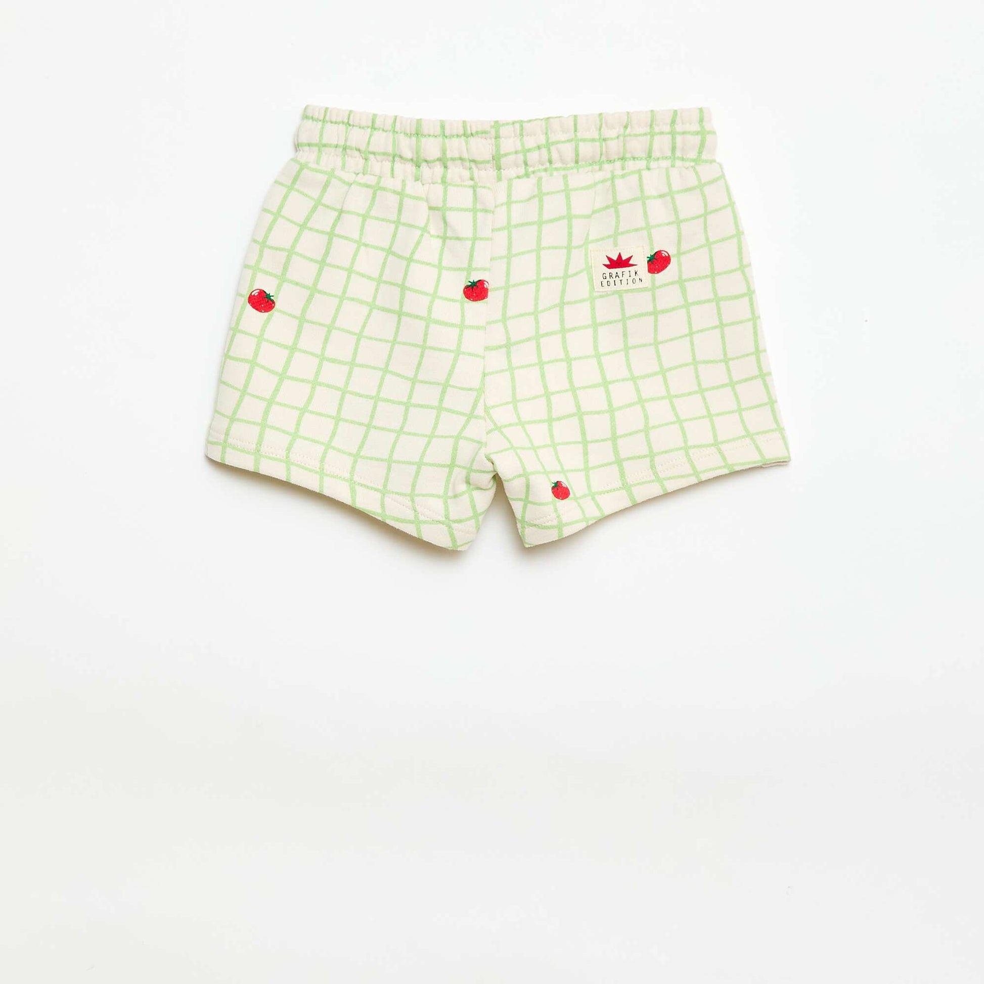 Patterned Fleece Shorts WHITE