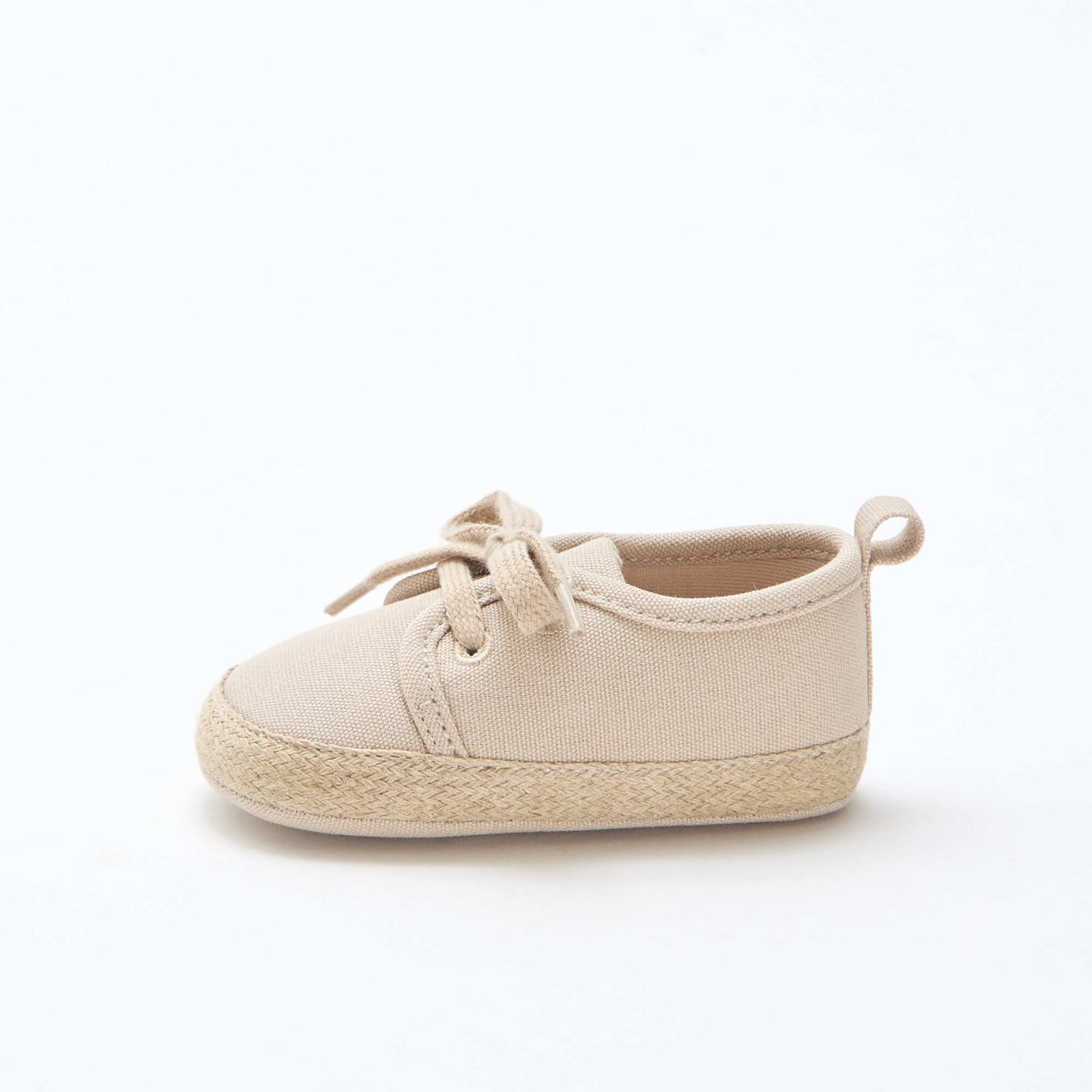 Fabric Lace-Up Sneakers BEIGE