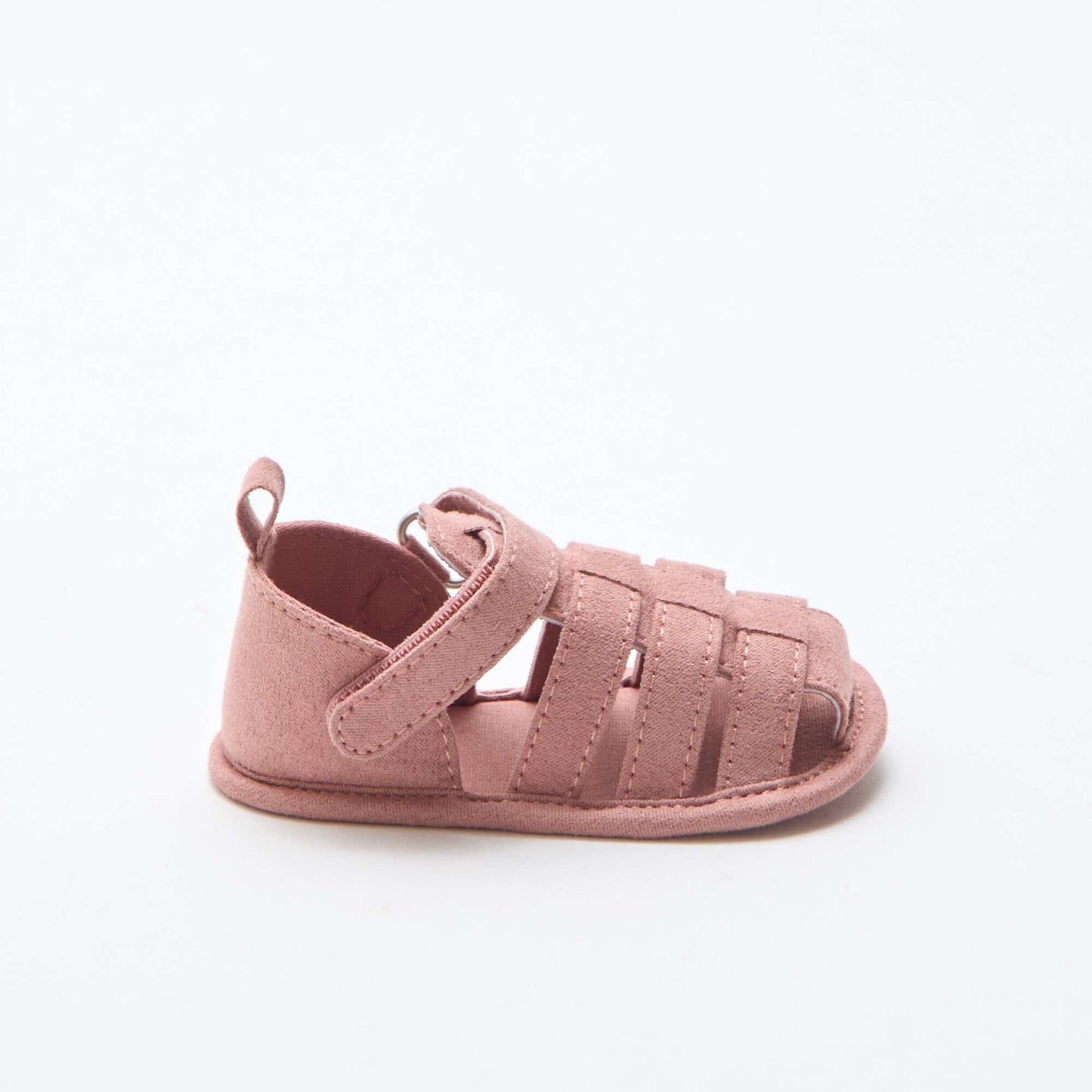 Pair of sandals with hook and loop fasteners PINK
