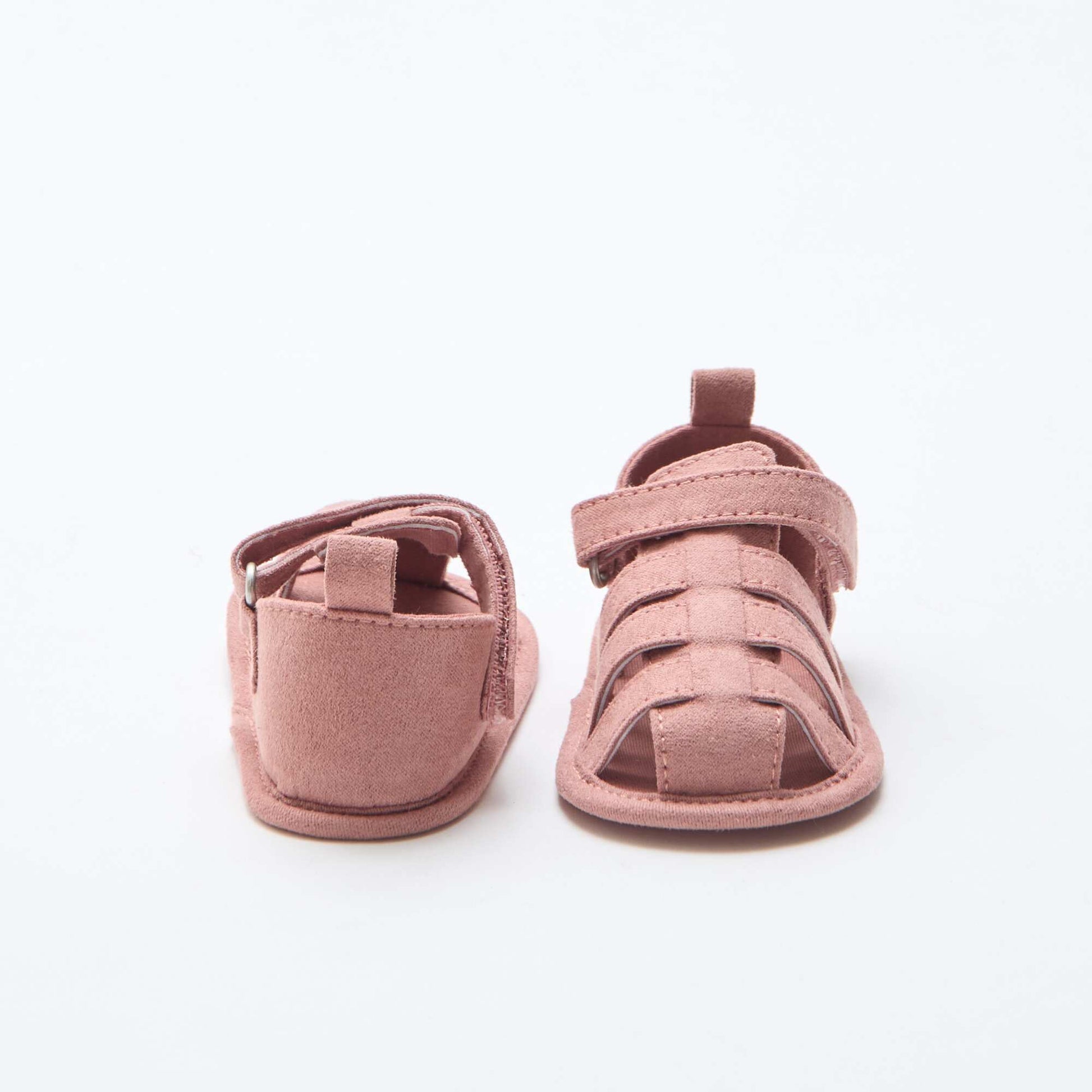 Pair of sandals with hook and loop fasteners PINK