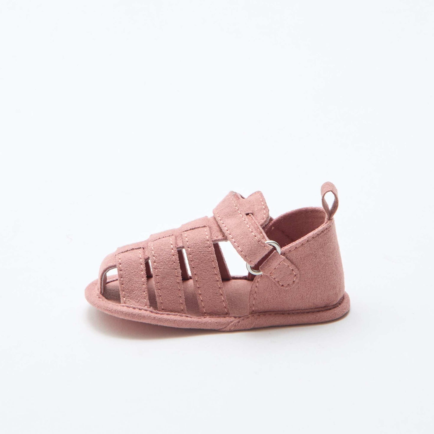 Pair of sandals with hook and loop fasteners PINK