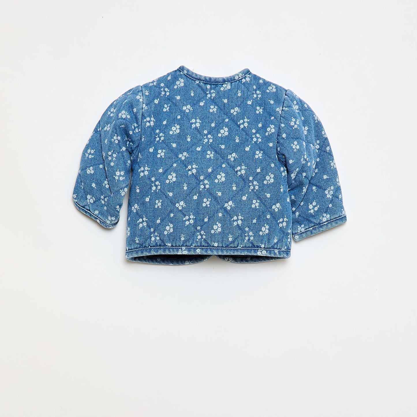 Denim Quilted Jacket with Snap Fastening BLUE