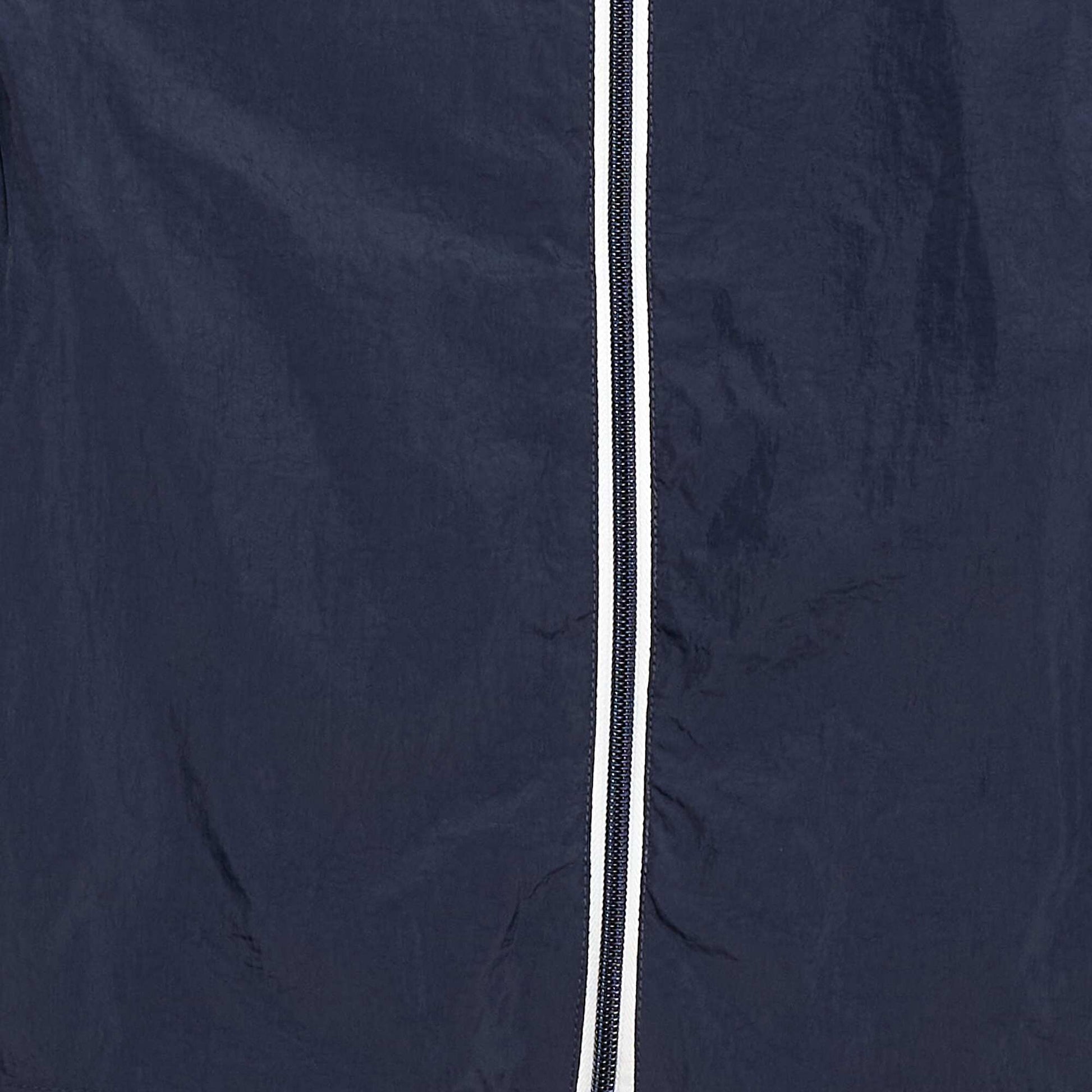 Plain Windbreaker That Folds Into Its Hood NAVY