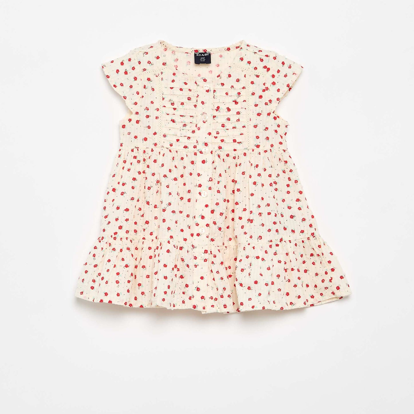 Printed plumetis dress RED