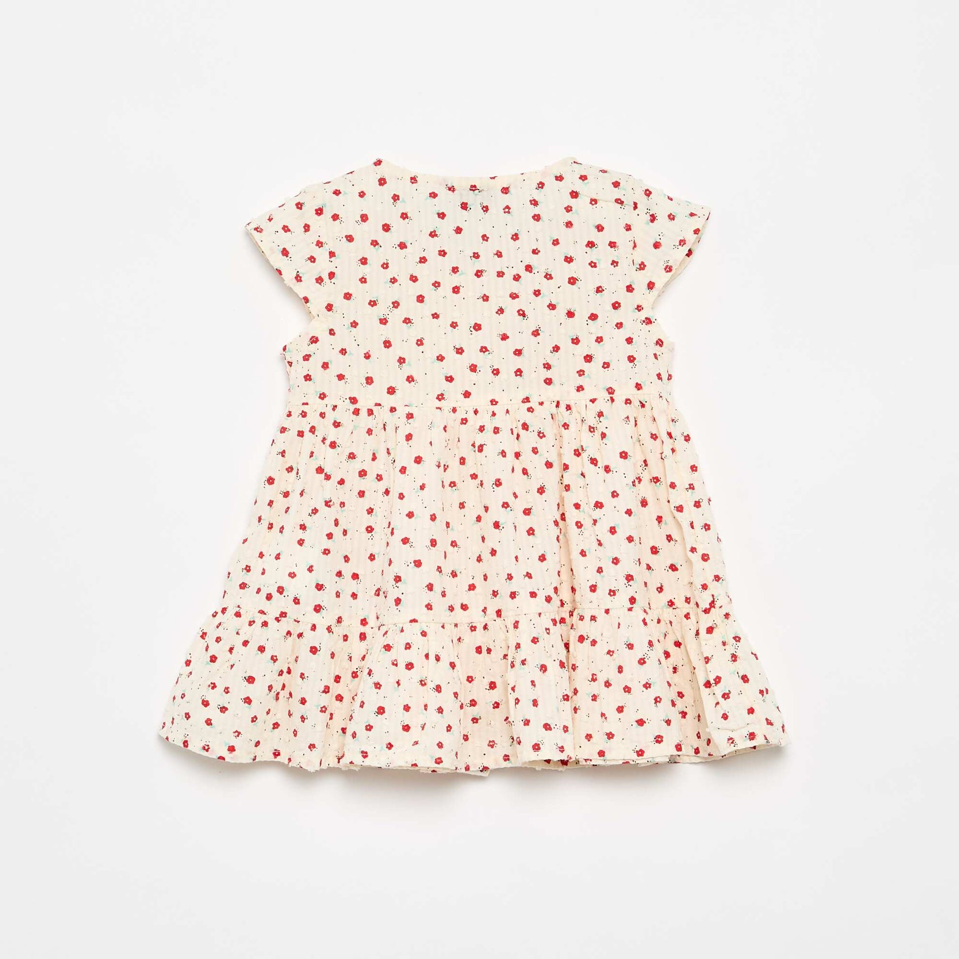 Printed plumetis dress RED
